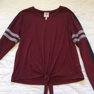 Self Esteem Tied Jersey-Style Long Sleeve